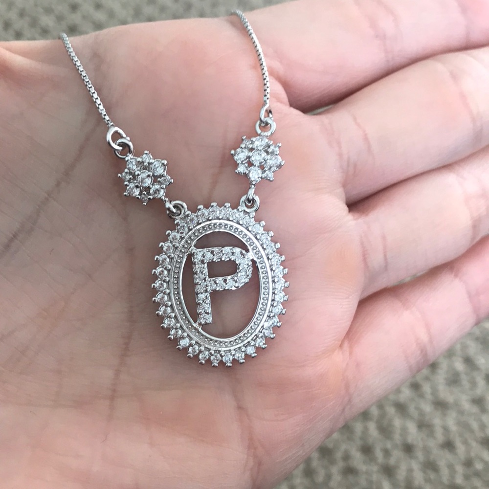 Initial necklace letter P
